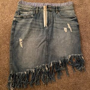 Asymmetrical Jean Skirt